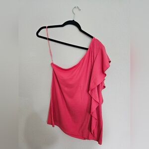 Nine West Pink Asymmetrical Ruffle Camisole